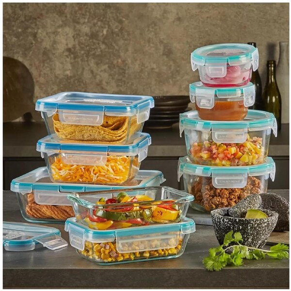 JOYBUY Snapware 18-Piece Pyrex Glass Food Storage Set – BPA-Free with Locking Lids