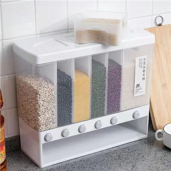 JOYBUY 10kg Auto Rice & Cereal Dispenser – Multigrain Food Storage Container