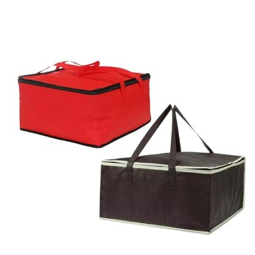 Cherrboll Insulated Pizza Delivery Bag - 18x18x9 Inches, Holds 4-16 Pizza Boxes, Commercial Food Warmer Carrier