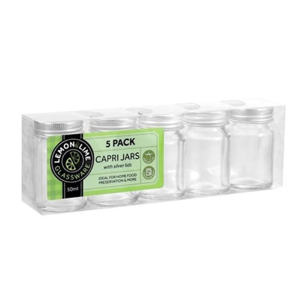 JOYBUY 5x 50ml Round Glass Jars – Small Preserving Jars for Honey, Jam, Lollies
