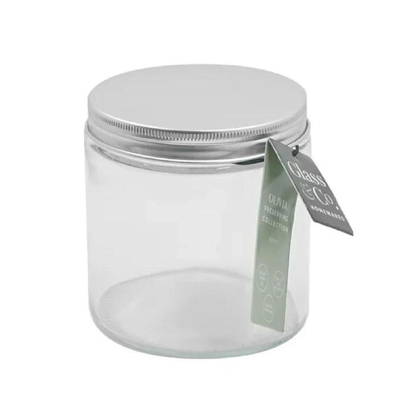 JOYBUY 24x 500ml Clear Glass Jars – Silver Lids for Honey, Jam, Kitchen Storage