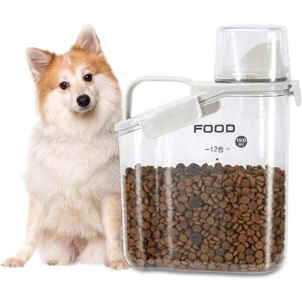 JOYBUY Small Airtight Pet Food Container – With Pour Spout & Measuring Cups for Dogs & Cats