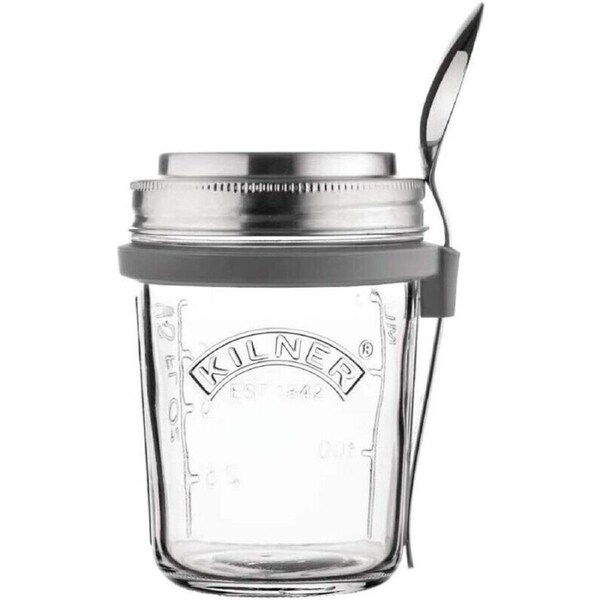JOYBUY Kilner 350ml Breakfast Jar Set – Clear Glass with Lid