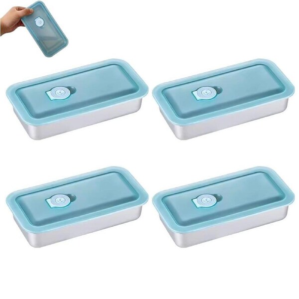 JOYBUY 4pcs Stainless Steel Snack Containers with Lids – Grab & Go Style 1