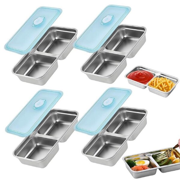 JOYBUY 4pcs Stainless Steel Snack Containers with Lids – Grab & Go Style 2