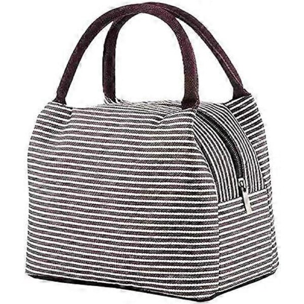 JOYBUY Brown Reusable Insulated Lunch Tote – Picnic Office Beach Cooler Bag