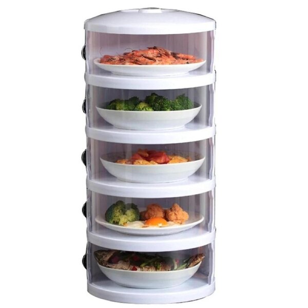 JOYBUY Transparent Food Heat Shield – Stackable Dustproof Leftover Container Organizer