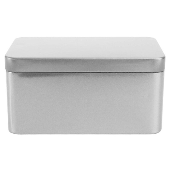 JOYBUY Mini Tinplate Storage Box – 13×8×6cm Tea & Candy Organizer – Silver