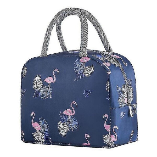 JOYBUY Navy Flamingo Insulated Lunch Tote – Thickened Aluminum Foil Bag