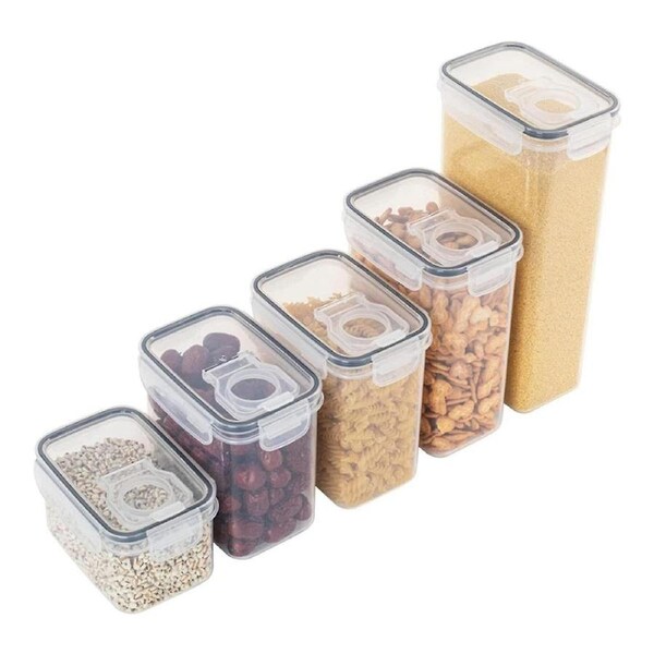 JOYBUY 5pcs Airtight Food Storage Containers – Clear Vacuum Damp-Proof Set