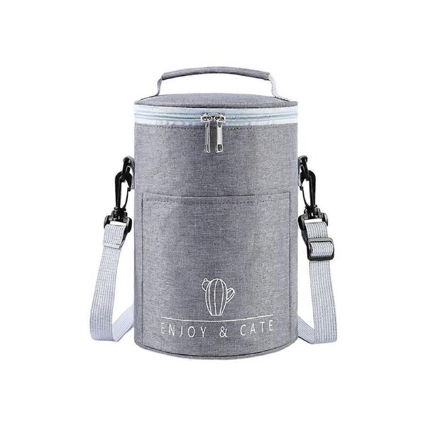 JOYBUY Cylinder Round Bento Bag – Aluminum Foil Insulated Lunch Tote