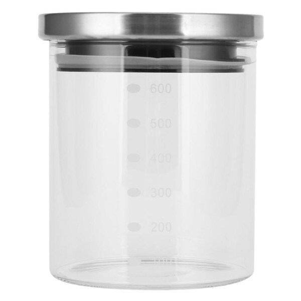 JOYBUY Glass Kitchen Storage Jar – Stainless Steel Lid with Measurement Mark