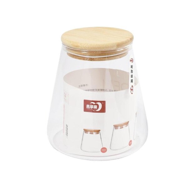 JOYBUY 750ml Glass Condiment Jar – Airtight Bamboo Lid Seasoning Jar