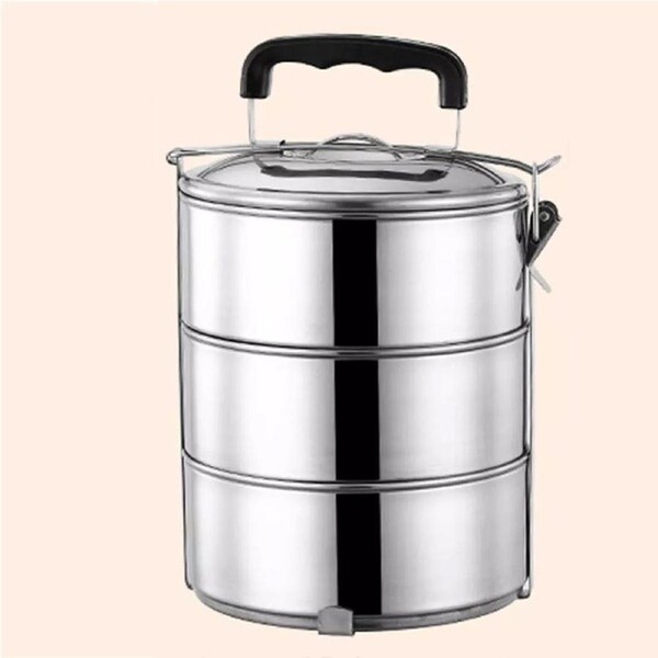 JOYBUY 3-Tier Stackable Stainless Steel Bento Box – Tiffin Lunch Pot