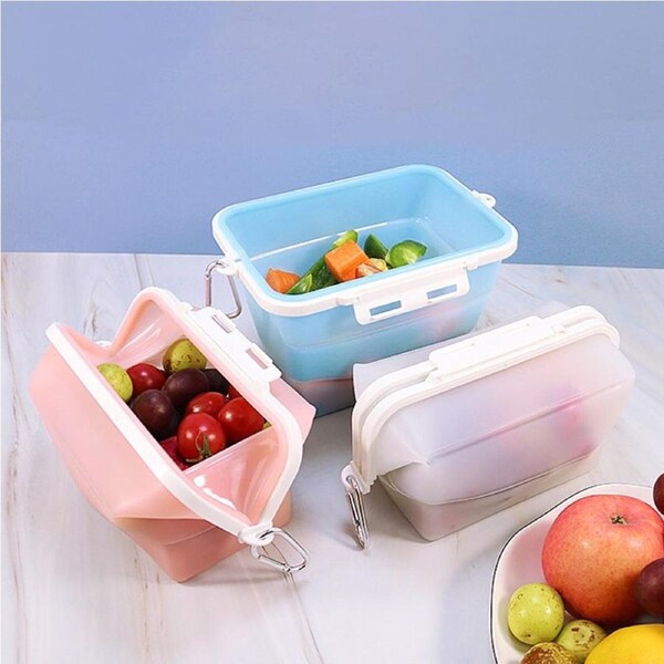 JOYBUY 3pcs Foldable Silicone Storage Boxes – Sealed Refrigerator Containers