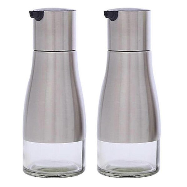 JOYBUY 2-Pack Stainless Steel Olive Oil & Vinegar Dispenser Bottles – Elegant Pour Spouts