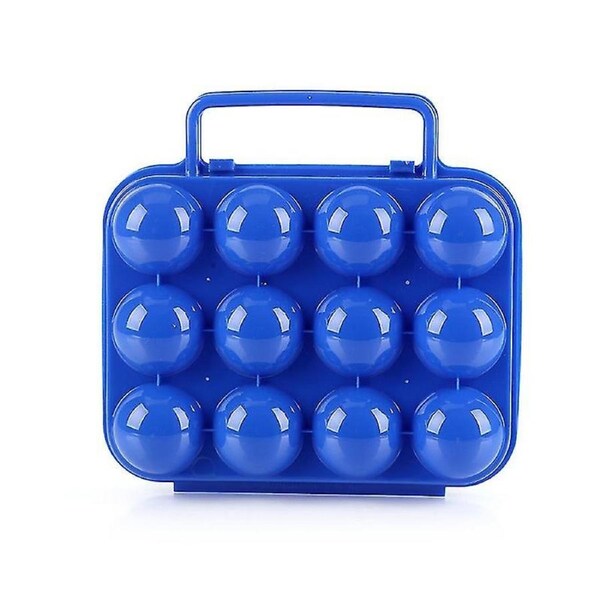 JOYBUY Blue 12-Compartment Plastic Egg Carton – Break-Proof Egg Holder