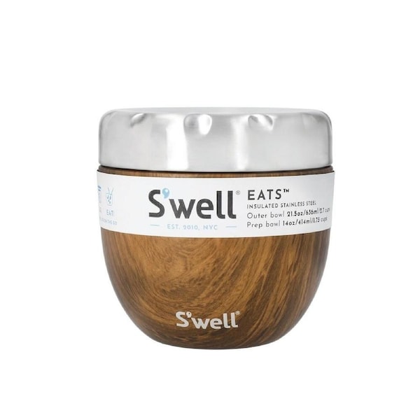 JOYBUY S’well Teakwood Insulated Food Bowl – 630ml Capacity