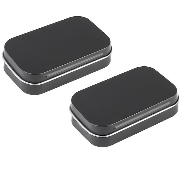 JOYBUY 2pcs Small Metal Storage Tins with Lids – Rectangular
