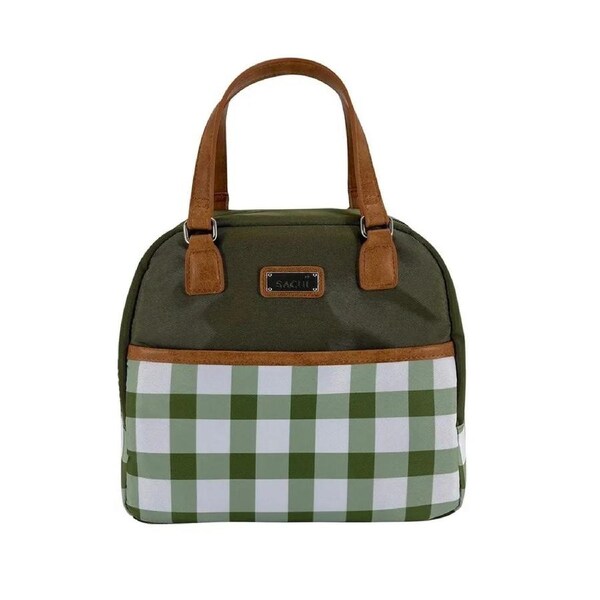 JOYBUY Insulated Cali Lunch Bag - Olive Green Gingham