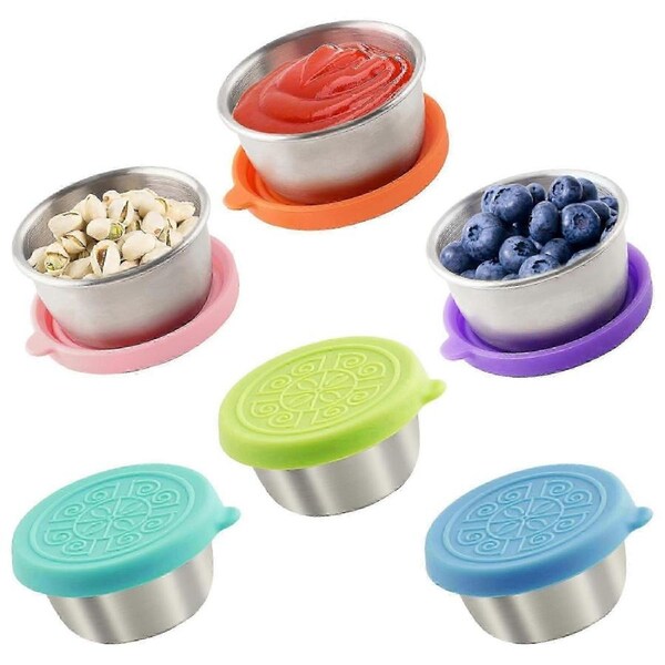 JOYBUY 6×1.6oz Stainless Steel Salad Dressing Containers – Leakproof & Reusable