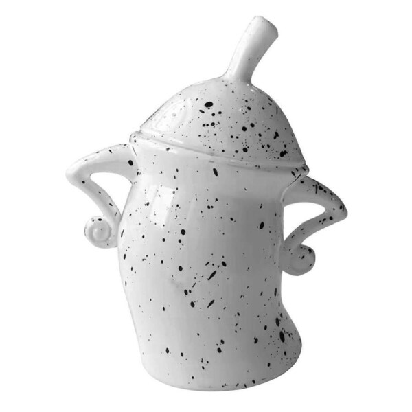 JOYBUY Canister with Drop Resistant PVC Durability Food Canisters with Lids Desktop Cup Ornament for Halloween White