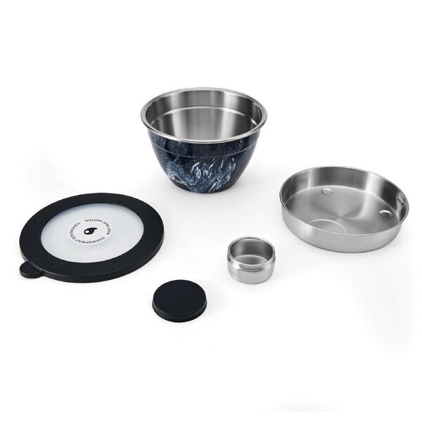 JOYBUY Azurite Marble Salad Bowl Kit – 1.9L Capacity