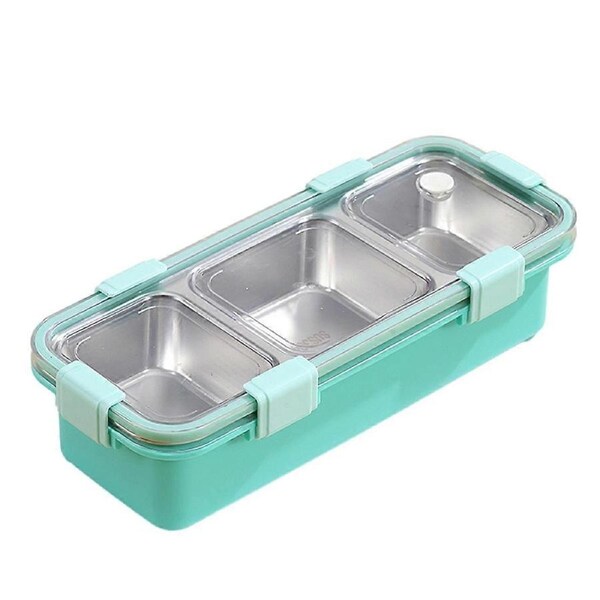 JOYBUY 3-Compartment Stainless Steel Bento Lunch Box - Leakproof Portable Food Container