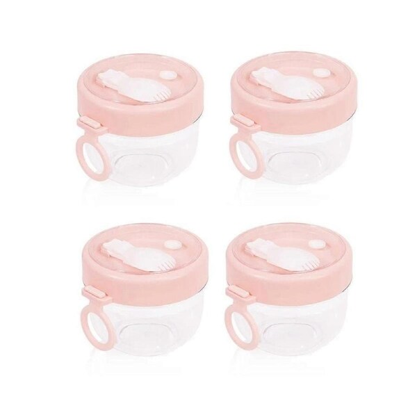 JOYBUY 4pcs Overnight Oats Containers - 20oz Glass Jars with Lids and Spoons