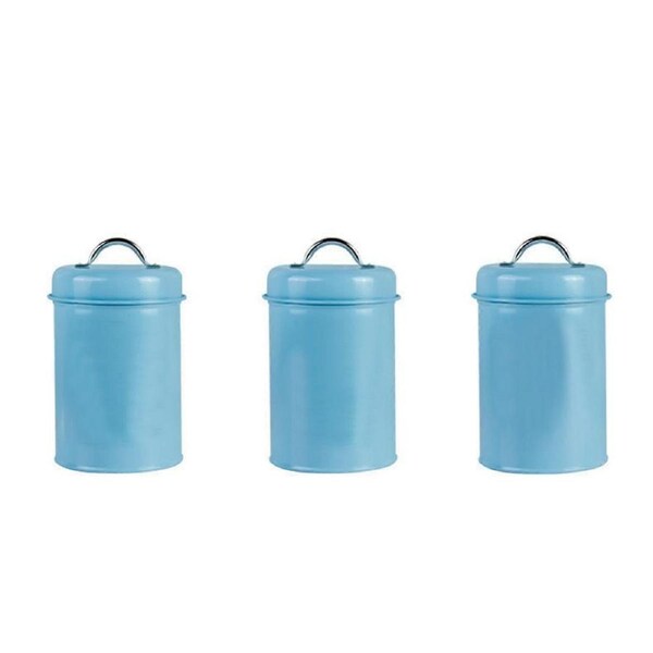 JOYBUY 3pcs Iron Kitchen Storage Containers - 1200ml Coffee Canisters Set - Pink