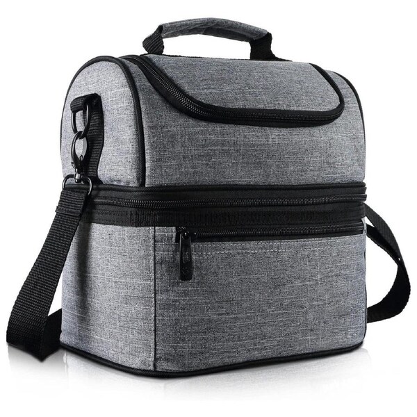 JOYBUY Insulated Lunch Bag Cooler Tote - Grey Lunch Box Carrier