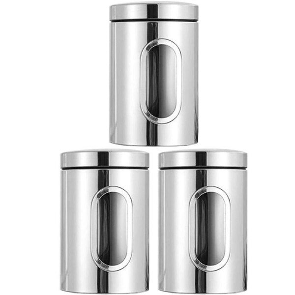JOYBUY Stainless Steel Tea Coffee Sugar Storage Canisters – Kitchen Food Jars