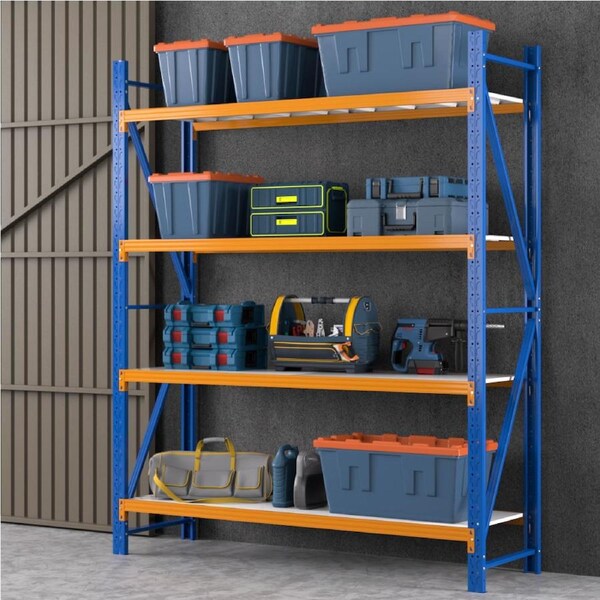 Giantz Garage Shelving 2M 2.4M Warehouse Rack Pallet Racking Storage shelves 200*200*50cm-Orange & Blue