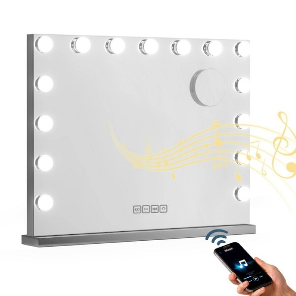 Embellir Hollywood Makeup Mirror With Bluetooth LED Lighted Vanity Mirrors Wall 58x46cm with bluetooth