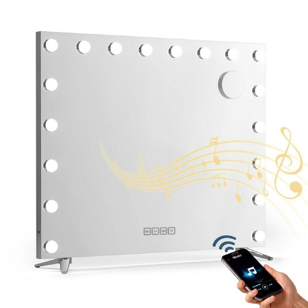 Embellir Hollywood Makeup Mirror With Bluetooth LED Lighted Vanity Mirrors Wall 80x65cm with bluetooth