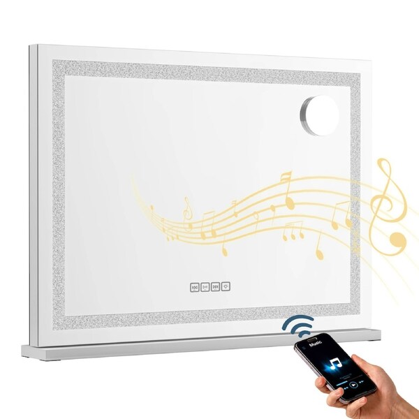 Embellir Hollywood Makeup Mirror With Bluetooth LED Lighted Vanity Mirrors Wall 80x58cm with bluetooth