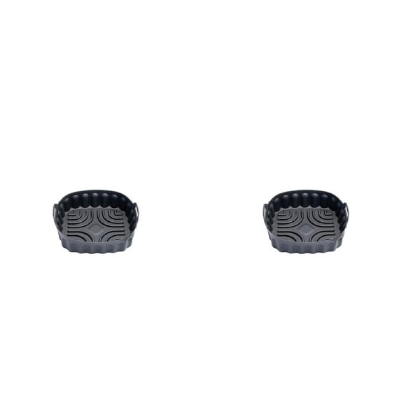JOYBUY 2pcs Air Fryer/Oven Reusable Silicone Square Basket Black 18.5cm