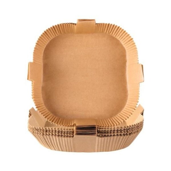 JOYBUY 20cm 100Pcs Air Fryer Disposable Paper Liner With handle Easy take out, Water-proof, Oil-proof, Non-stick, Parchment Paper for Baking