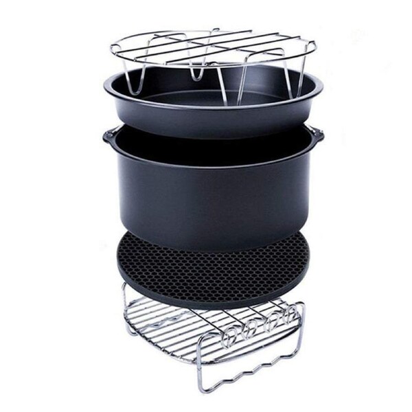 JOYBUY Air Fryers 5Pcs Set 6 Inch Accessories Cake Pizza Bbq Roast Barbecue Baking Pan Tray Air Fryer Accessories