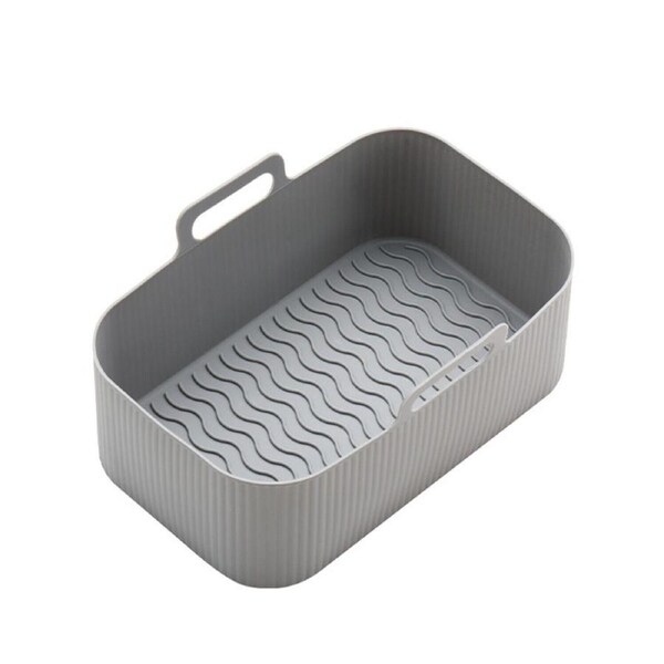 JOYBUY Grey Rectangle Reusable Baking Tray Air Fryer Durable Silicone Pot Basket Liner