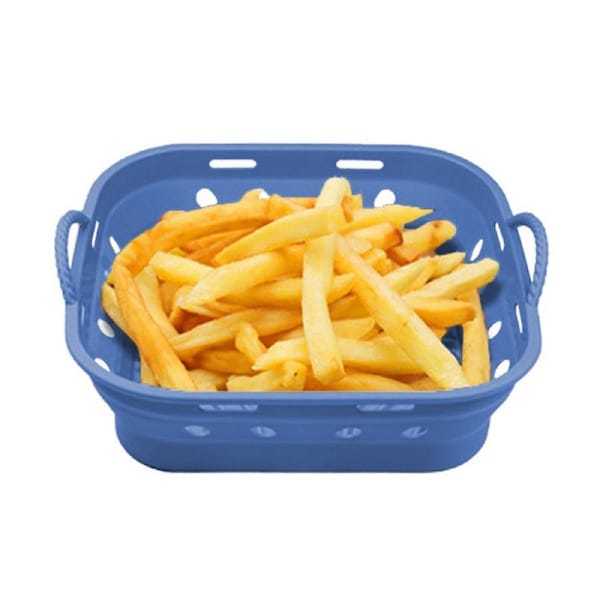 JOYBUY Square Foldable Air Fryer Silicone Pot Reusable Air Fryer Basket Oven Baking Tray Pan Air Fryer Liner