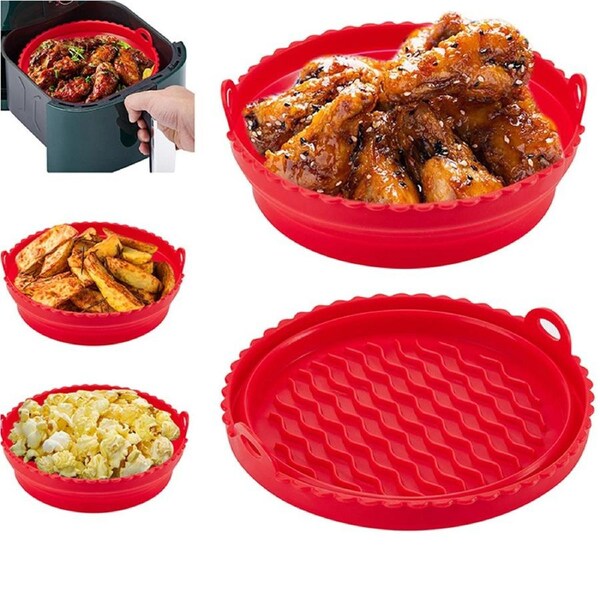 JOYBUY Folding Air Fryer Round Silicone Pot Basket Heat Resistant Easy Cleaning Air fryers