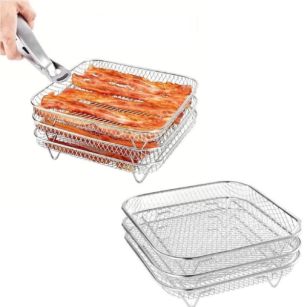 JOYBUY Stainless Steel Air Fryer Grill Rack Baking Tray Dehydrator Accessory-Style 2