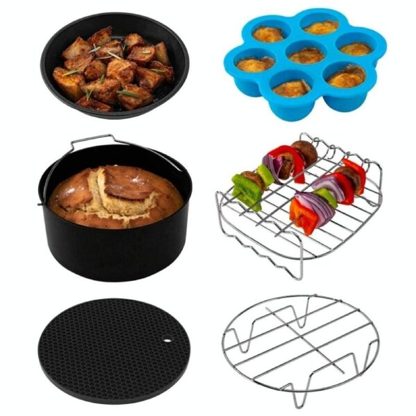 JOYBUY 7 Air Fryer Baking Set 6 Pcs Stainless Steel Accessories