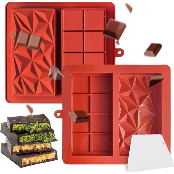JOYBUY Dubai Chocolate Bar Mould, Silicone Deep Chocolate Mould, without Spatulas, Deep Chocolate Mould, Extra Deep Chocolate Mould for Chocolate, Chocolate,