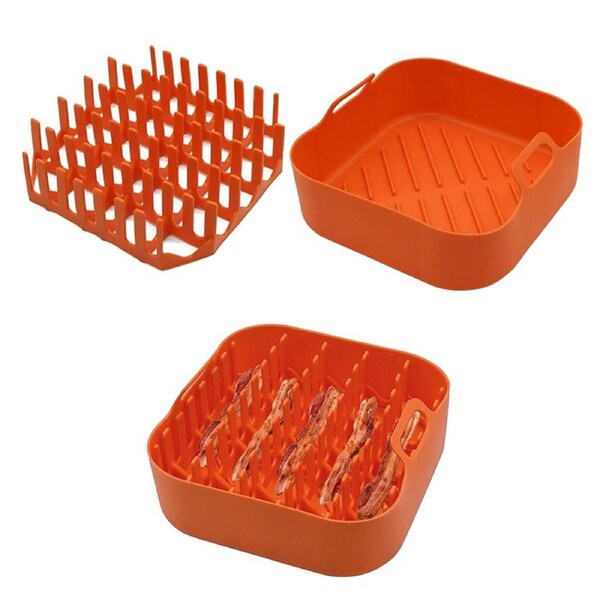 JOYBUY Air Fryer Silicone Bacon Rack Bacon Cooker Tray with Air Fryer Pot Tray Microwave Accessory