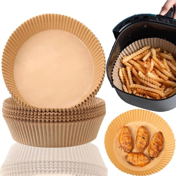 JOYBUY 50/100Pcs Round Air Fryer Disposable Paper Non-Stick Air Fryer Baking Papers