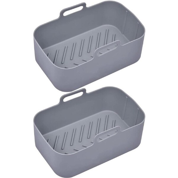 JOYBUY Reusable Air Fryer Silicone Pot for Ninja Foodi Dual DZ201 Air Fryer Basket for Ninjas Dual Air Fryer Air Fryer Rack Accessories