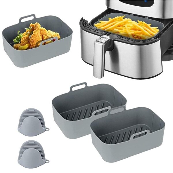JOYBUY FDA Certificated 4Pcs Set Reusable Air Fryer Accessories Basket Silicone Pot for NinjaDZ201