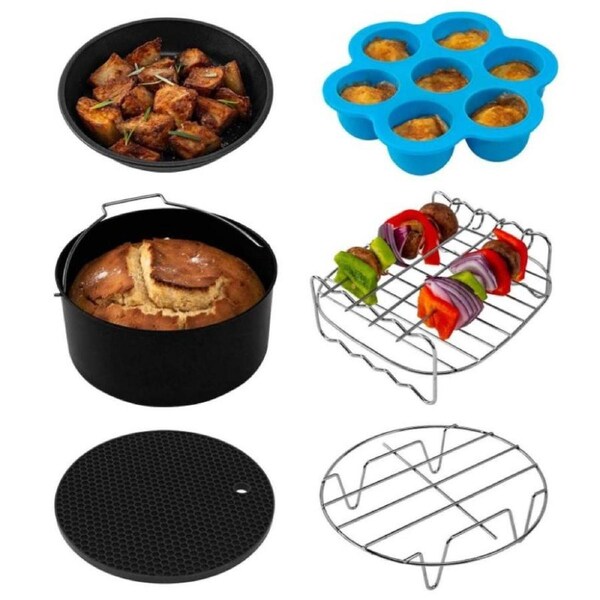 JOYBUY 8 Air Fryer Baking Set 6 Pcs Stainless Steel Accessories